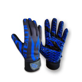 Black Stealth Football Receiver Gloves - Grip Silicone Grip Adult Men Youth Boys Sticky Flag Wide Boost Your Game Pro Durable Battle