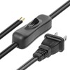 Lamp Cord has Button Switch UL304 2A/120V,Plug,Stripped Ends Ready for