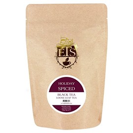 Holiday Spiced Flavored Black Tea | Loose Leaf Pouches 4oz| Cozy Cinnamon Clove Orange Spice Blend | Warm Aromatic Festive Winter Tea | Perfect for Gifting Fireside Moments English Tea Store