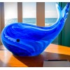 vskikris Blue Glass Whale Figurine Collectibles Hand Blown Art Glass