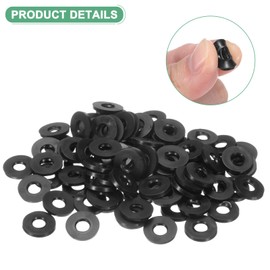 M METERXITY 60-Pack Black Rubber Washer Assorted Kit, 6mm ID 13mm OD 1.6mm Thickness Rubber Flat Washer, Shower Hose Washers for Screws/Household Faucets/Garden Hoses Rubber Washers