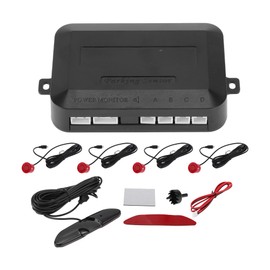 Motoforti Universal Vehicle Reverse Backup Radar System Reverse Parking Sensors Distance Detection Red 4 Parking Sensors Alarm Buzzer Reminder