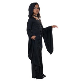 California Costumes Girl's Deluxe Black Hooded Robe Costume, Large (10-12)