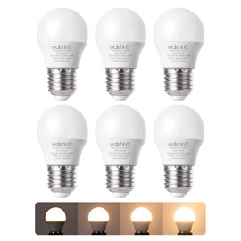 EDISHINE E27 LED Warm White Dimmable 2700 K, LED Bulb E27 Teardrop Shape 420 LM, P45 Bulb, Edison Screw, Energy Saving 4.8 W, 40 W Bulb Replacement, Pack of 6