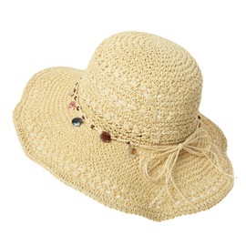 Comhats Sun Hats for Women Handmade Straw Hat SPF 50 Ladies Summer Hat Packable Beach hat Beige Medium