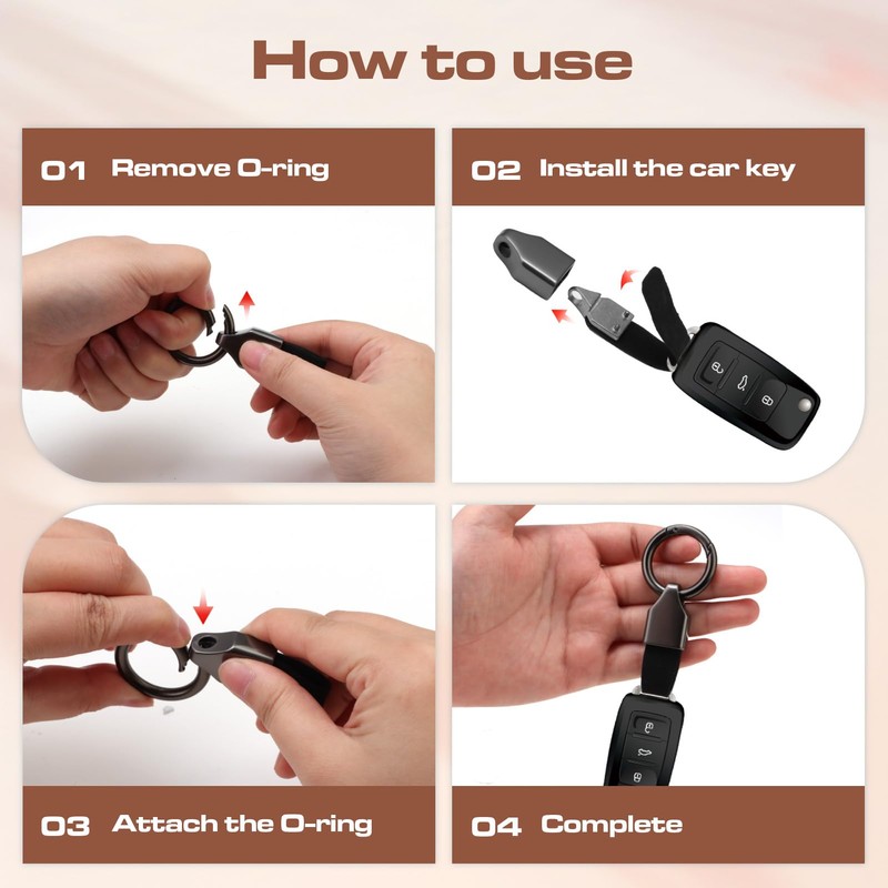 brileze 2 Pcs Car Key Chain Clip Leather Keychain Key