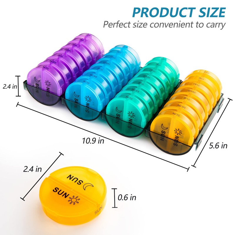 Yaklim Monthly Pill Organizer 2 Times A Day,XL One Month