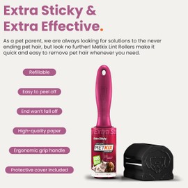 Metkix Lint Rollers for Pet Hair Extra Sticky, Special Cover Design, Pet Hair Remover, Mega Value 600 Sheets & 2 Protective Covers Set