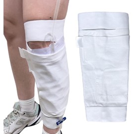 Collection Leg Bag Sleeve - Catheter Urine Drainage Bags Calf Holder Strap (White, Medium)