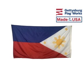 5x8' Flag of The Philippines - All Weather Nylon & Reinforced Fly End Stitching - Made in USA
