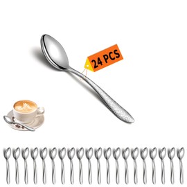 Kyraton Tea Spoons, 24 Pieces, 14 cm Stainless Steel Coffee Spoon, Dessert Spoon, Espresso Spoon, Small Spoon, Cutlery Set, Dishwasher Safe