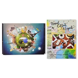 Best Unique Travel Journal with 15 Plastic Pockets for Keepsakes and Trip Money - Organize Vacation Souvenirs - Gift Box for All Occasions - Bucket List Memory Book - One of a Kind for Women and Kids