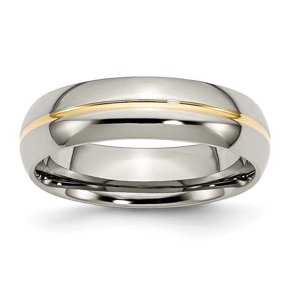 Titanium Yellow 6mm Wedding Band Ring Size 9