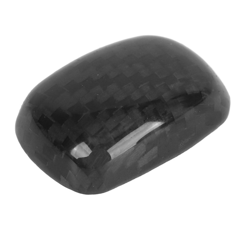 Gear Shift Knob Unlock Button Cover Carbon Fiber Shifter Lever