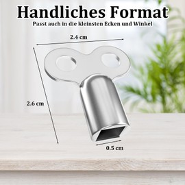 LILELIG Set of 6 Radiator Bleeding Keys, Aluminium Heating Keys, Heating Keys, Heating Bleed, Bleed Key Heater, Suitable for All Heaters 5 mm, with One Key Ring