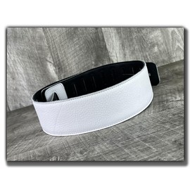 Anthology Gear "The Reticent Full Grain Leather Guitar Strap For Electric, Acoustic, and Bass Guitars (2", Frostfire White)