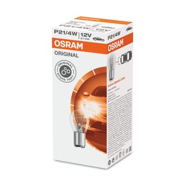 OSRAM Original P21/4W Halogen, Brake Light, Tail Light, 7225, 12 V Car, Folding Box (Pack of 10)
