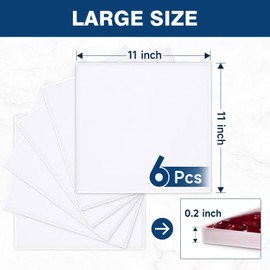 6 Pcs Silicone Dehydrator Trays 11 x 11 Inch, Square Fruit Leather Mats with Edge, Compatible with SUCISENI Large Dehydrator, Non-stick Fruit Roll Sheets Reusable for Liquids, Crackers, Fruit