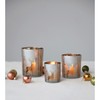 Mercury Glass Candle Holder with Laser Etched Scene, Silver Finish