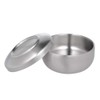 Healifty Shaving Bowl with Lid for Shop Bathroom (Stainless Steel