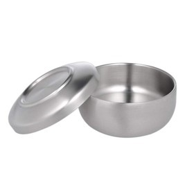 Healifty Shaving Bowl with Lid for Shop Bathroom (Stainless Steel 11 x 11 x 6. 5 cm)