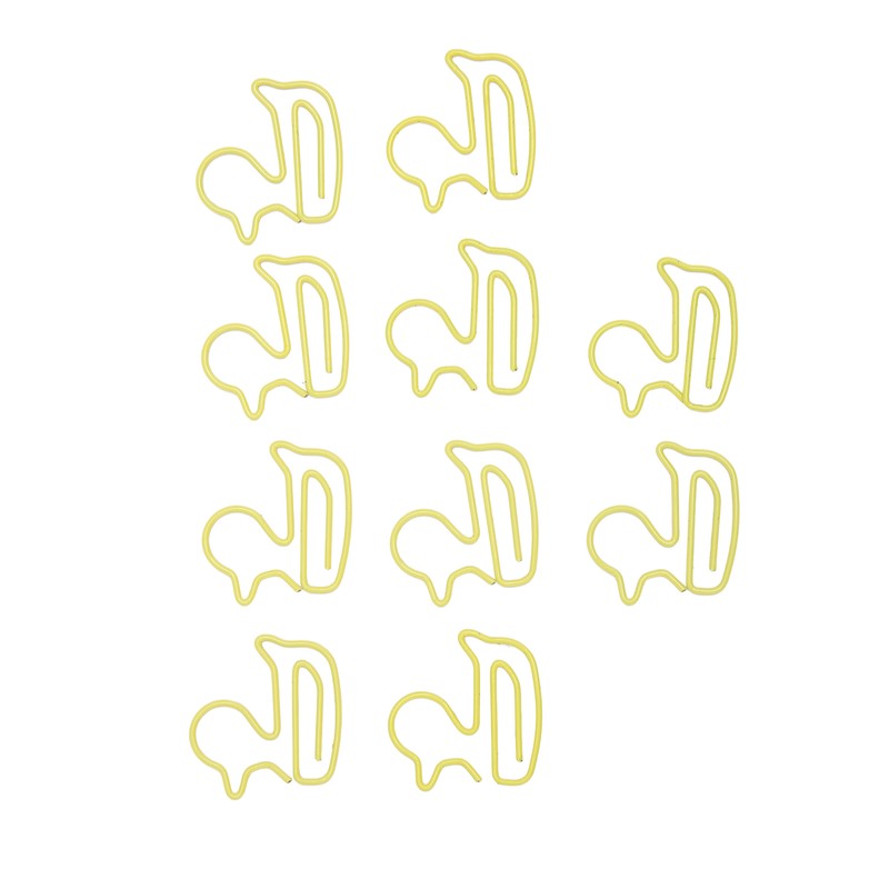 100Pcs Paper Clips Yellow Duck Shape Lightweight Portable Electroplating Process