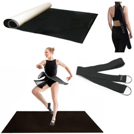 LeStage Dance Floor – Portable Dance Floor Mat with Bonus Stretch Strap – Controlled Slip Surface to Practice & Improve Dance Ballet Performance at Home, Studio, Stage – Kids & Adults (48" x 36.5")
