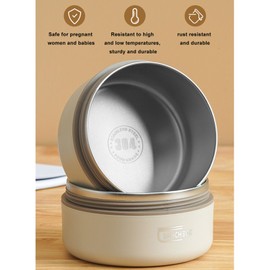 Contenedor de Almuerzo Aislado, Lonchera con Compartimento Térmico de Acero Inoxidable, Tarro de Comida Aislado, Aislado a Prueba de Fugas para Viajes Escolares