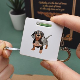 Azeeda 'Cute dachshund puppy' Keyring Tape Measure/Spirit Level Tool (KM00031924)