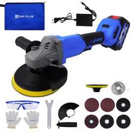 Cordless Grinder,21V Cordless Angle Grinder Set with 10000 RPM Brushless Motor,3.0Ah Li-Ion Battery,Charger,Cutting & Grinding Wheels,4-1/2'' Blade, 2-Position Handle Grinder Tool Set for Metal Wood