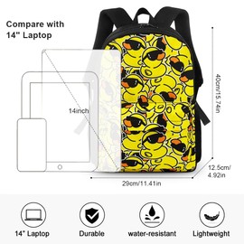 FCXVXCL Duck Backpack,Kawaii Print Backpack Children's Cartoon Large Capacity Schoolbag,Leisure Waterproof School Bag Large Capacity,Primary and Secondary Bag 40x29x12.5cm