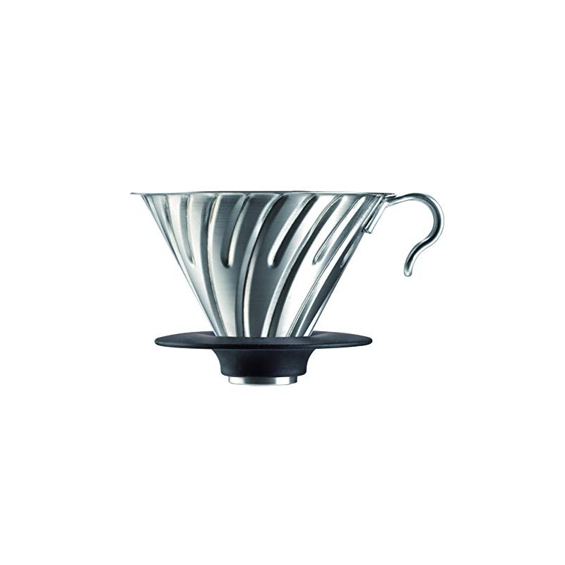 HARIO V60 Metal Dripper, Dishwasher Safe, Silver, for 1-4 Cups,