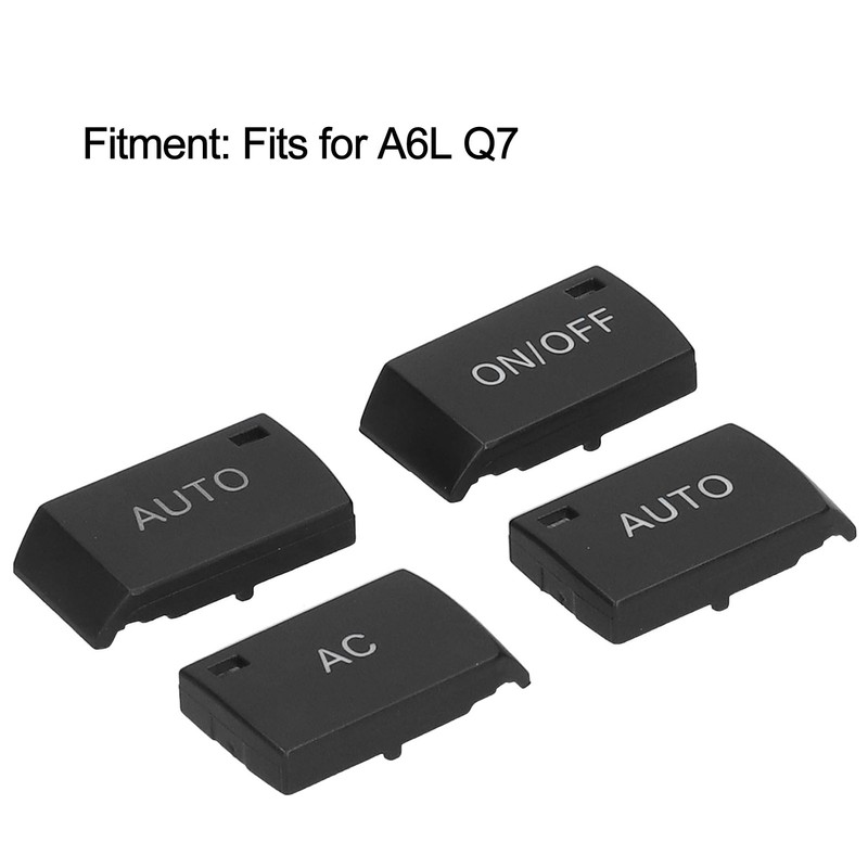 4pcs Air Conditioning Switch Covers A/C AUTO ON/OFF Plastic Black