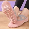 Eunjun Non-slip Ribbon Toe Socks for Yoga & Pilates, Home Workout Grip Socks Ribbon Toe Socks/Gray 2ea