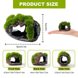 Swirge Betta Broken Barrel Decor Fish Tank Accessories, Resin Fish Hide Cave Aquarium Decoration Fish Tank Toys Hole Accessories (Small)