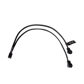 ALPHACOOL 18689 Y-Splitter 3-Pin to 2x 3-Pin 30 cm, Sleeved Modding Cable Black