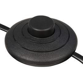 MC Power Euro Power Cord with Foot Switch | 2 m, Bare Ends (Black) | Ideal for Lamps and Lights