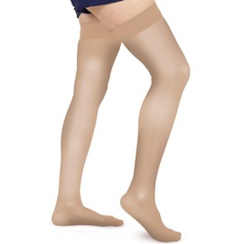 Vive Thigh High Compression Stockings for Women & Men - 20-30 mmHg Graduated Support Hose - Opaque Closed Toe Compression Tights - Stockings for Varicose Veins, Swelling, Edema, & Improved Circulation (Small)