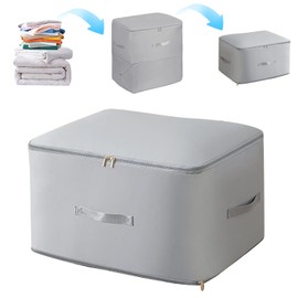 Doafoce Ultra Space Saving Self-Compressing Organiser Pack of 2 Compression Bags Grey 52 x 42 x 60 cm