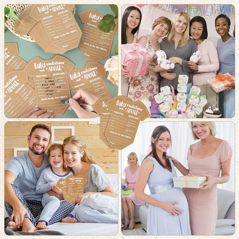 40 Pcs Baby Prediction Cards, Kraft Paper, for Predicting Baby’s