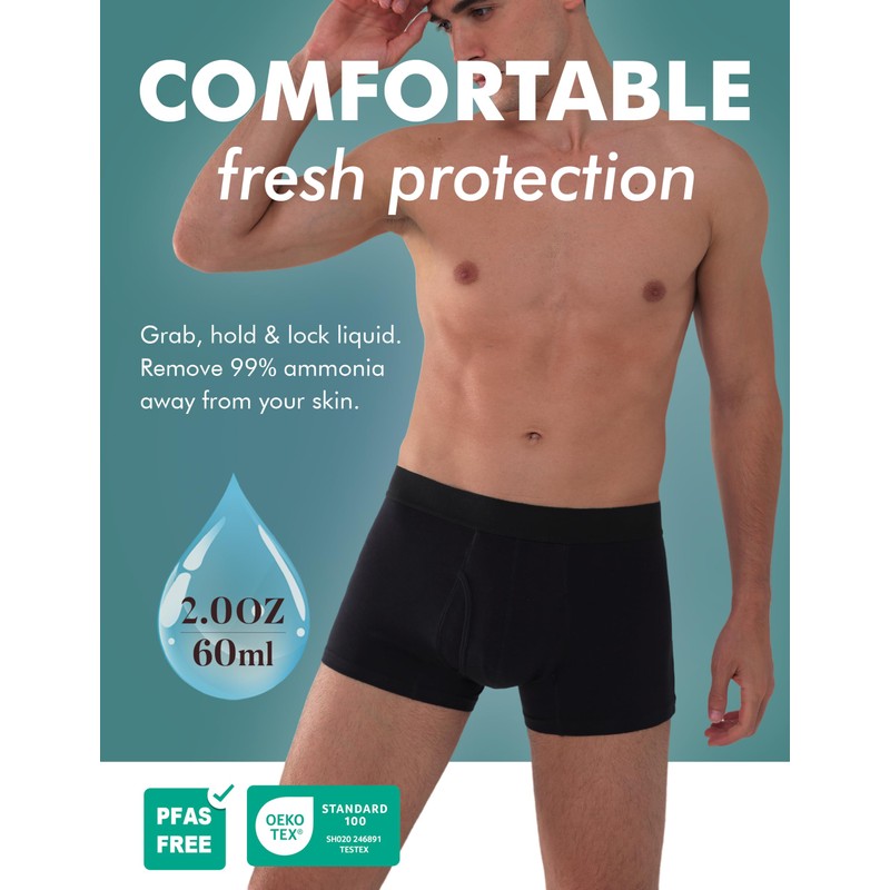 AIRCUTE Urine Incontinence Underwear for Men Washable Leak Proof Absorbency