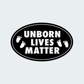 fagraphix Oval Unborn Lives Matter Sticker Decal Self Adhesive Anti Abortion pro Life 1.25" Wide