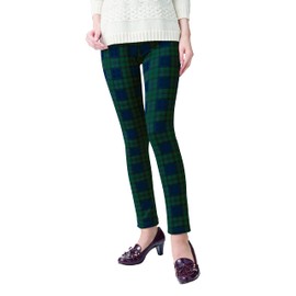 Cervin Fleece Lined Leggings Pants Like a Blanket, Green Check M
