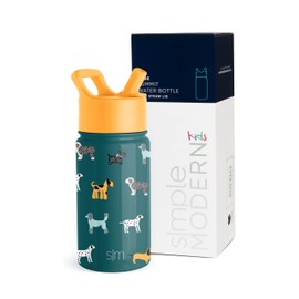 Simple Modern Kids Water Bottle with Straw Lid | Insulated Stainless Steel Reusable Tumbler for Toddlers, School | Summit Collection | 14oz, Dog Days