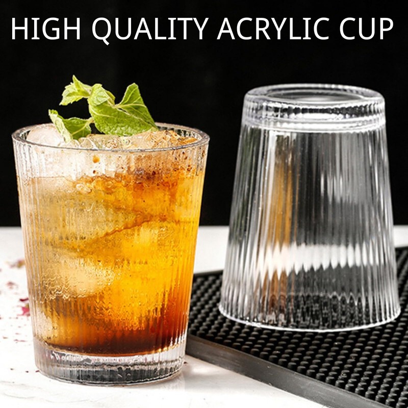 LUFFLOK 270ml Acrylic Water Cup Coffee Cups Plastic Cups Clear
