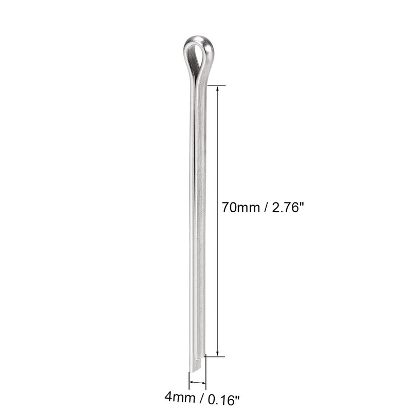 sourcing map Split Cotter Pin - 4mm x 70mm 304