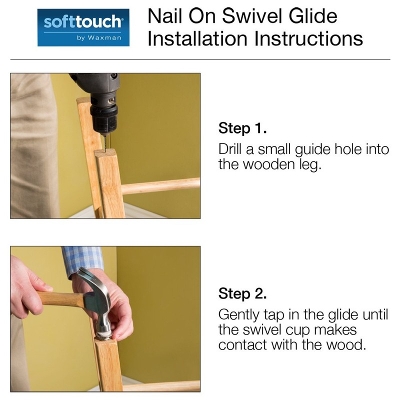 Nail On - 1" Swivel Glides with Felt for Straight