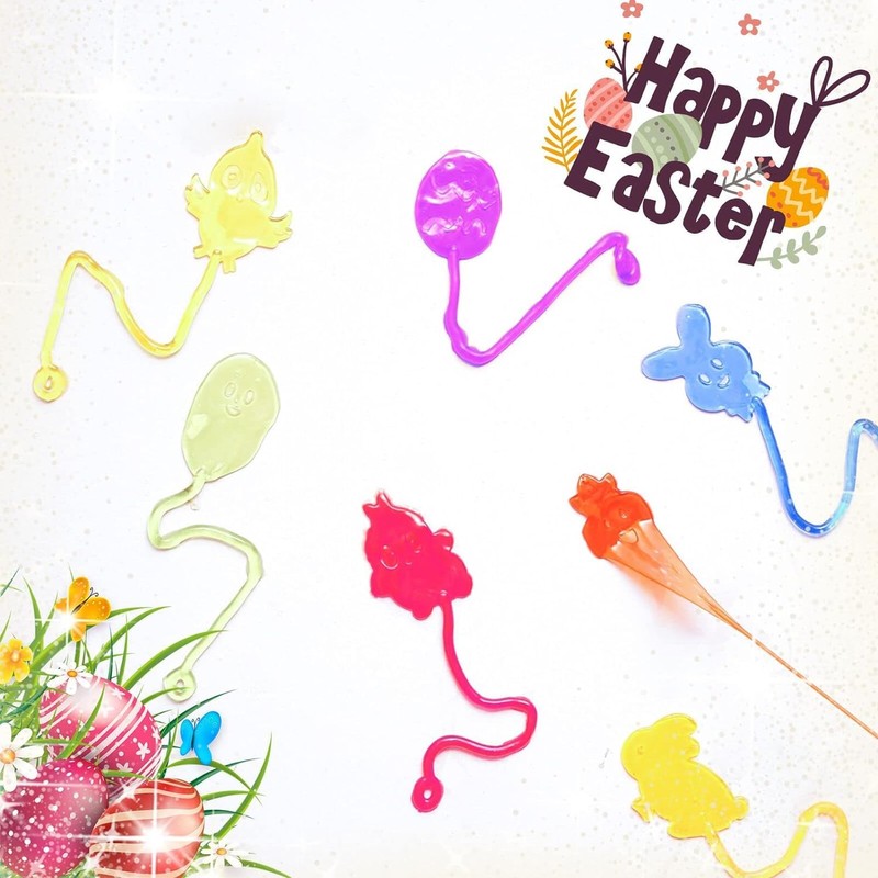 BEIGUO Easter Eggs with Sticky Stretchy Toys Inside – 24