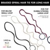 3 Pcs 25" Spiral Braided Hair Ties for Sports,No Damage,Non-Slip