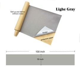 Self Adhesive Velvet Flocking Liner for Jewelry Drawer, Self-Adhesive Flannel for Storage Box Lining, 19 Inches by 100 Inches(Light Gray)